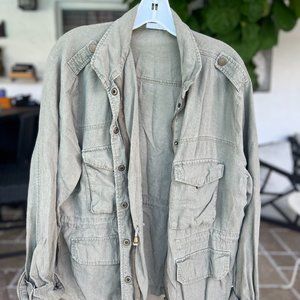 Linen Cargo Jacket